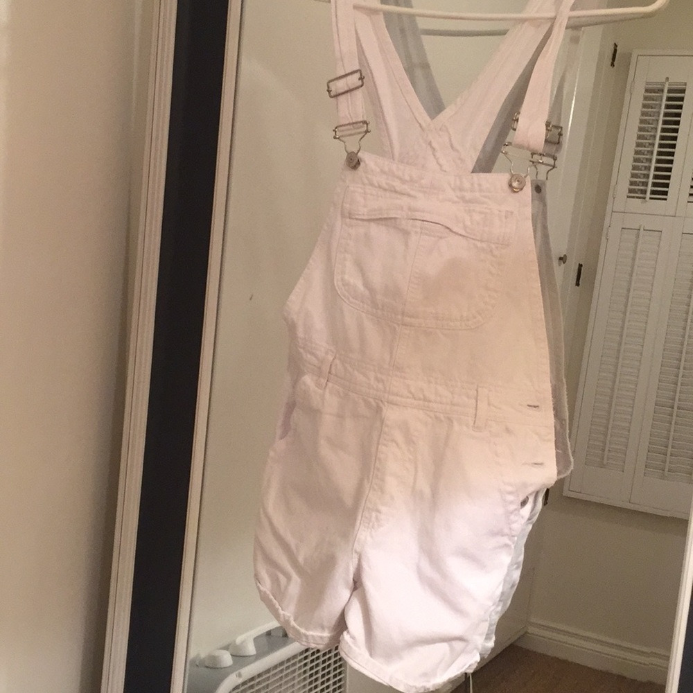 White boxy fit- short overalls